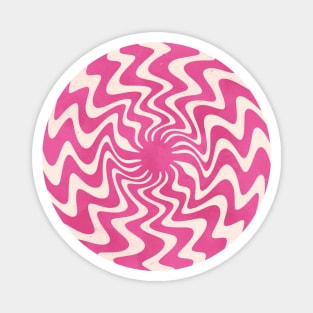 70s Retro Pink White Abstract Magnet